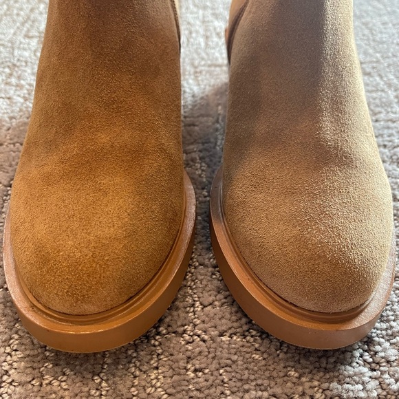 Matisse Nate Tan Suede Ankle Boots, Faux Shearling Lining, 2” Heel, Size 7M - Picture 3 of 15